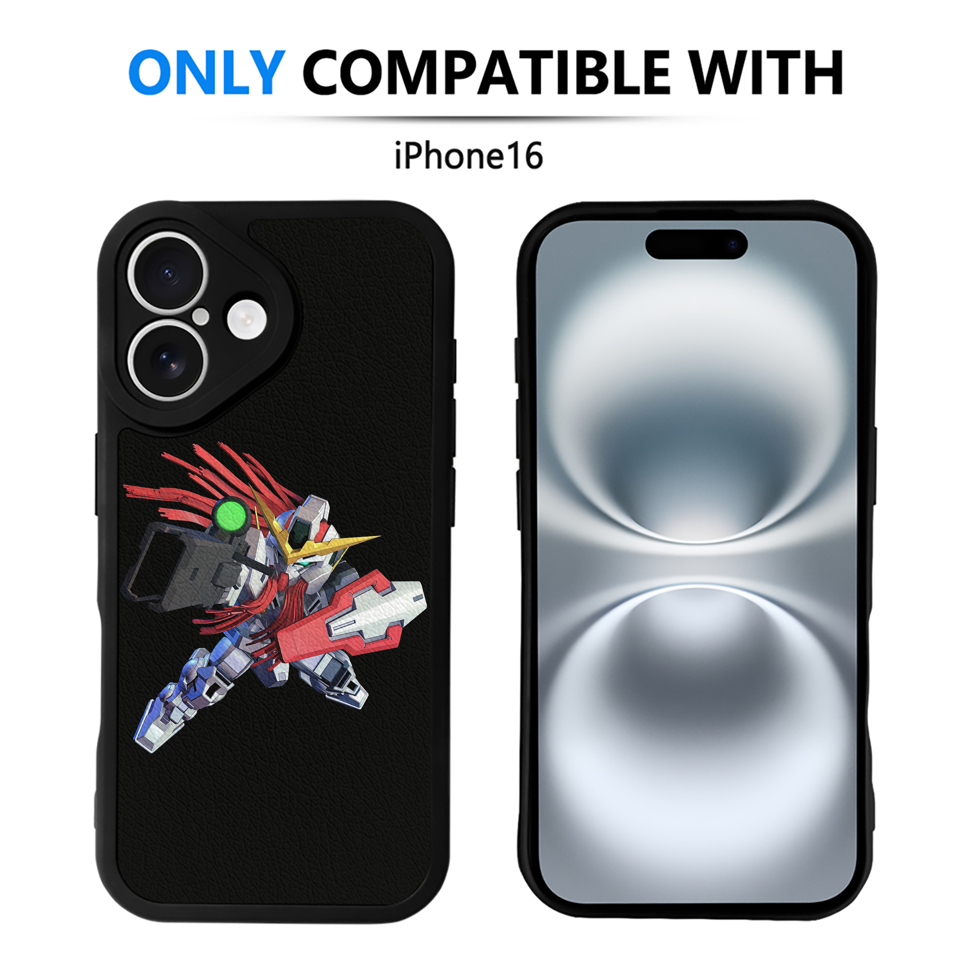 （画像用） 機動戦士ガンダム Mobile Suit Gundam 【iPhone 16シリーズ対応】シリコンスマホケース（レザー調） 材質：シリコン